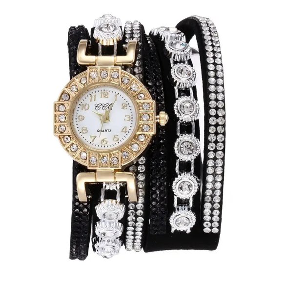 Fashion Women Bohemian Style Watch Casual Multi-layer Crystal Rhinestone Decor - Picture 3 of 3